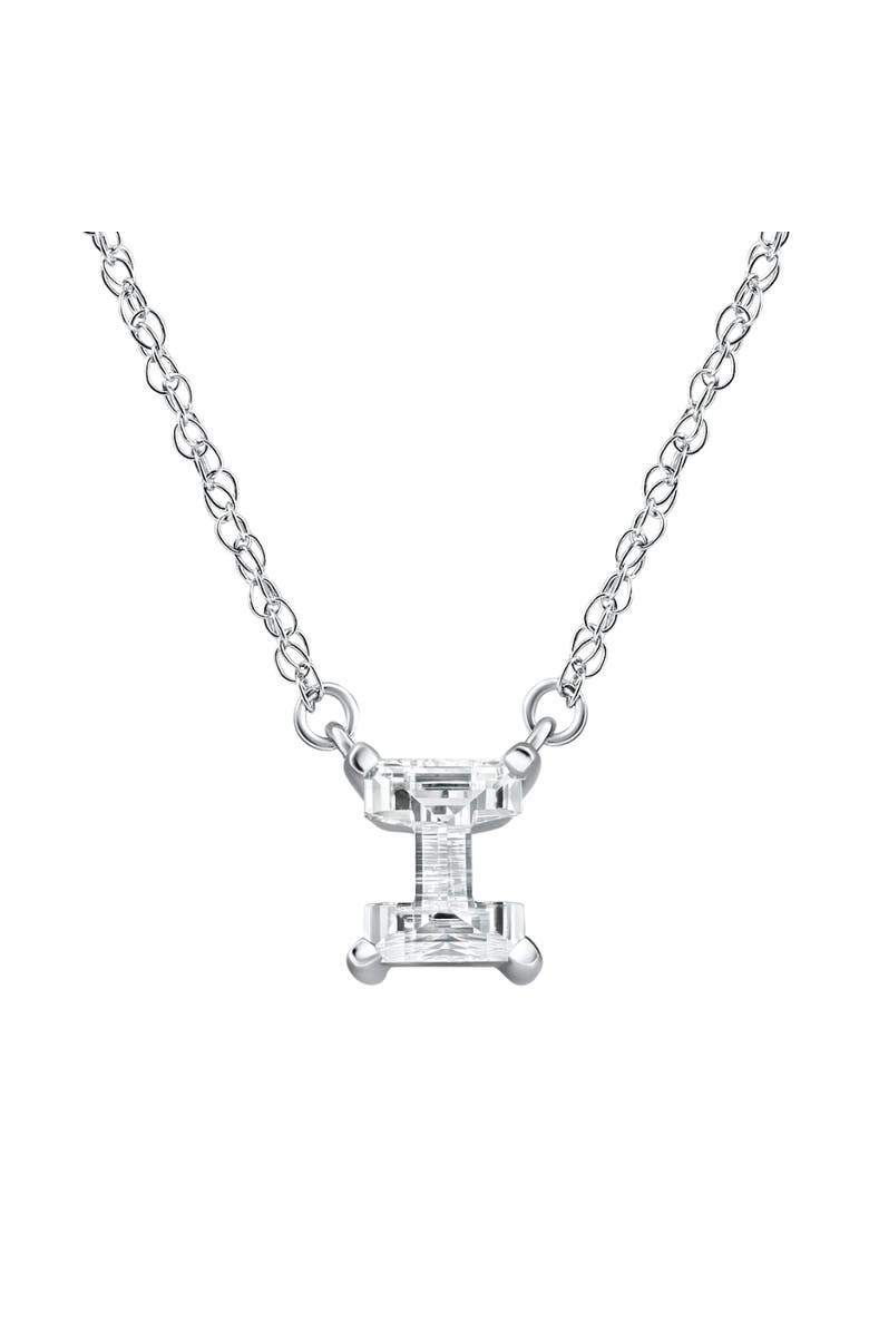 Bliss Diamond Diamond "I" Initial Pendant 18" Necklace 14K Gold Lab Grown, Main, color, 14K White Gold