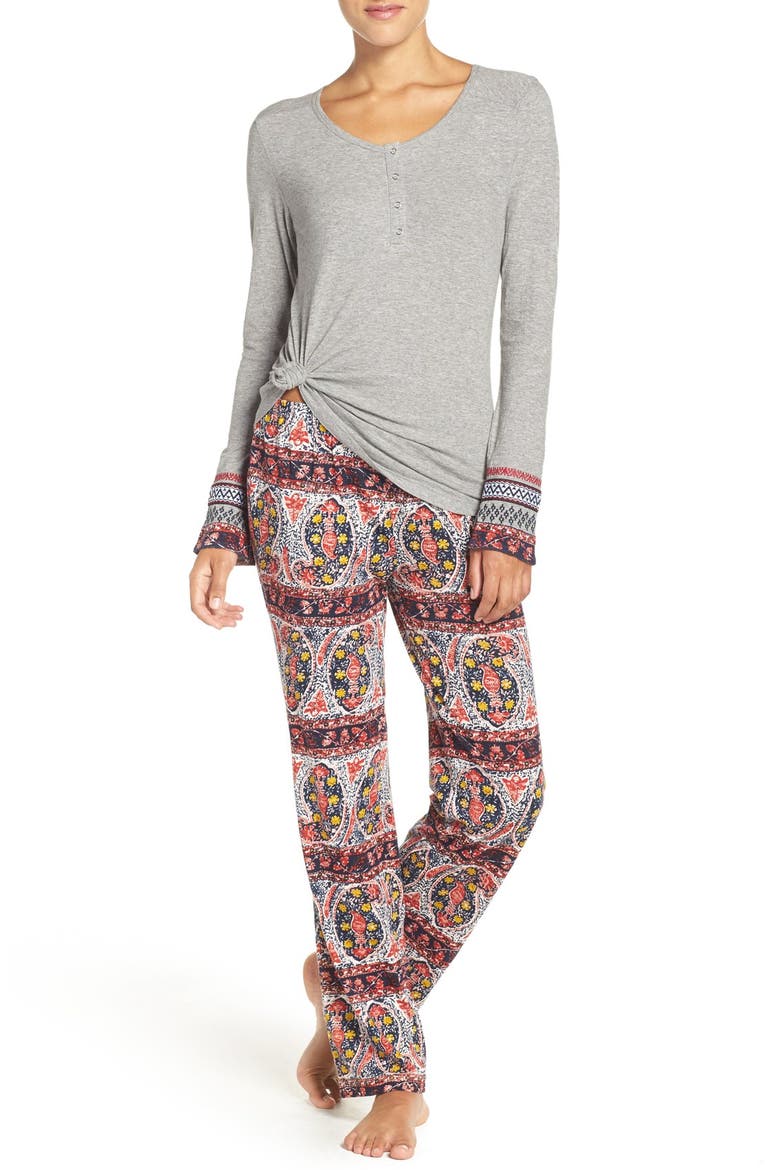 Henley Pajamas, Main, color, PAISLEY STRIPES