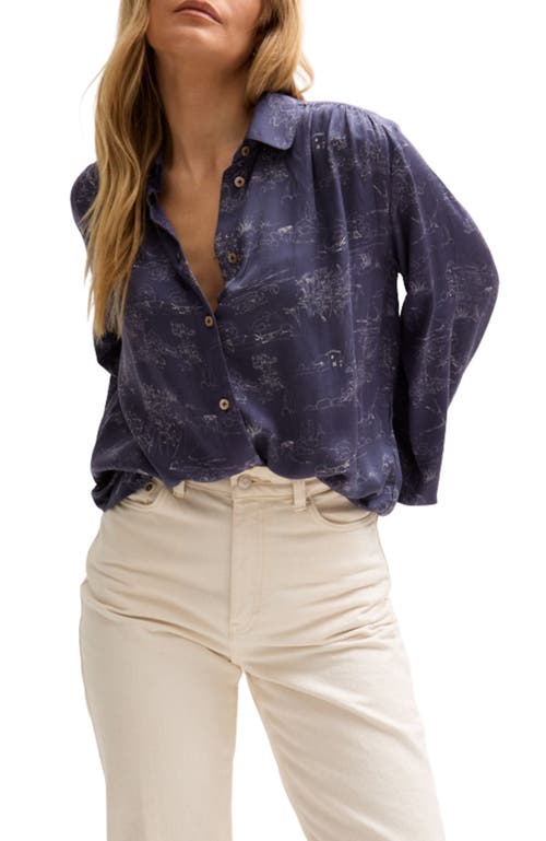Lily And Lionel Marrianne Peter Pan Collar Shirt In Blue