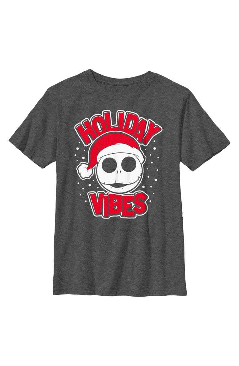 The Nightmare Before Christmas Boy's The Nightmare Before Christmas Holiday Vibes Jack Skellington  Graphic T-Shirt, Main, color, Charcoal Heather