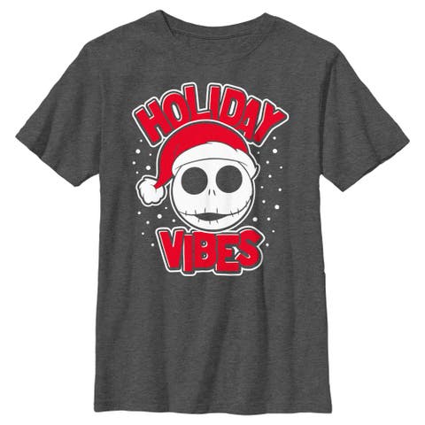 Boy's The Nightmare Before Christmas Holiday Vibes Jack Skellington  Graphic T-Shirt