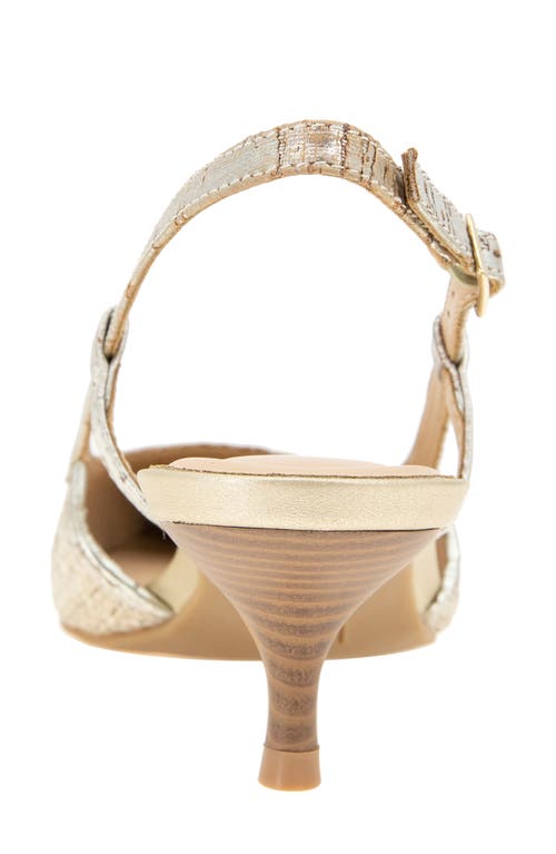 Reaction Kenneth Cole Maggie Kitten Heel Slingback Pump In Natural/gold Raffia