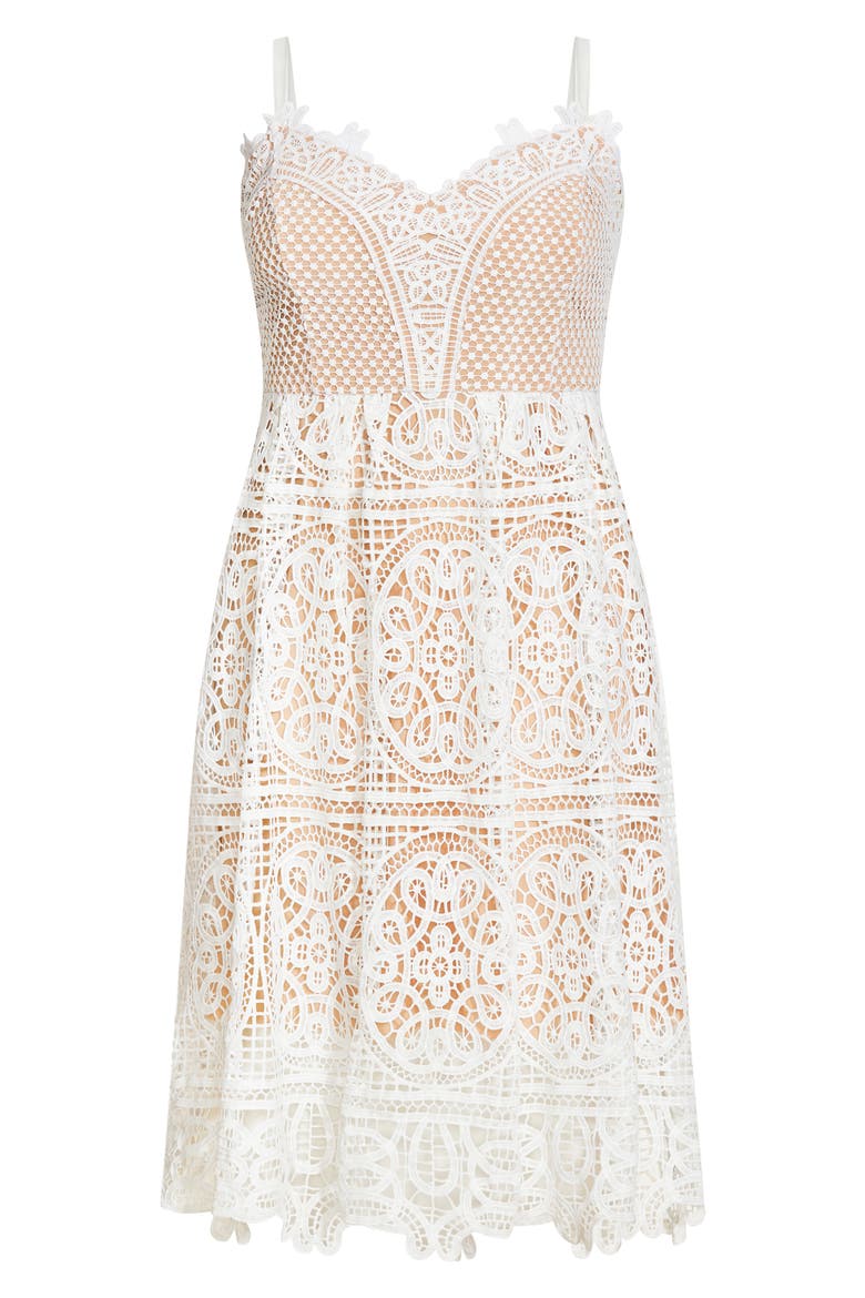 Fancy Free Lace Midi Dress, Alternate, color, IVORY
