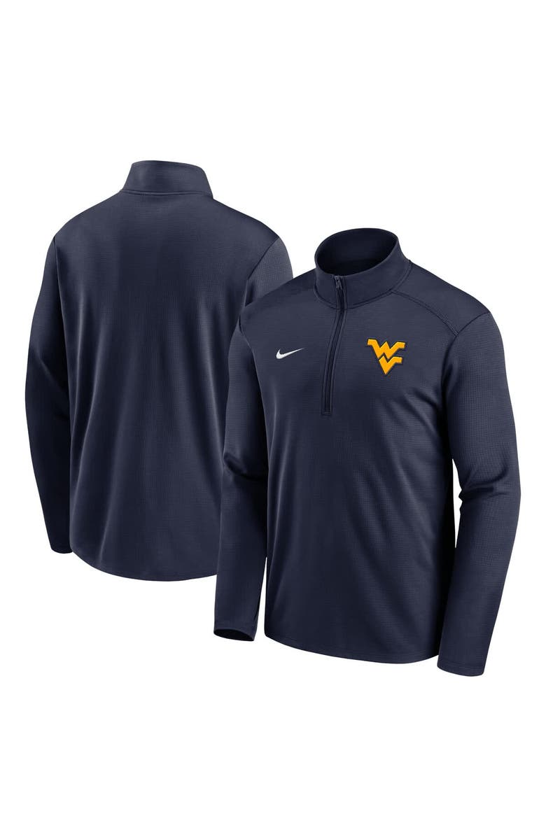 Nike Men's Nike Navy West Virginia Mountaineers Primetime Pacer Performance Half-Zip Top, Main, color, Navy