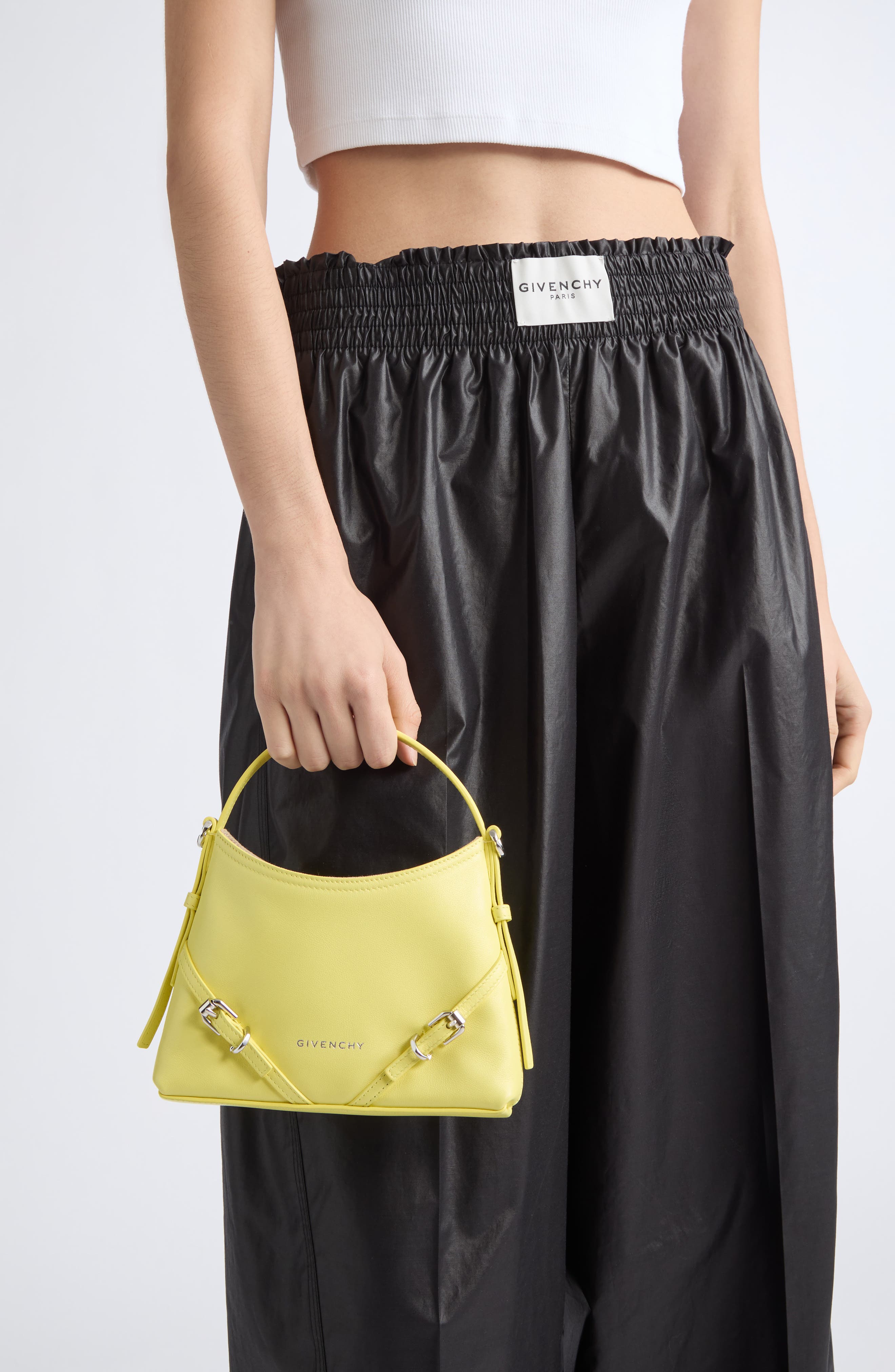 Nano Voyou Leather Shoulder Bag, Alternate, color, 725-ACID YELLOW