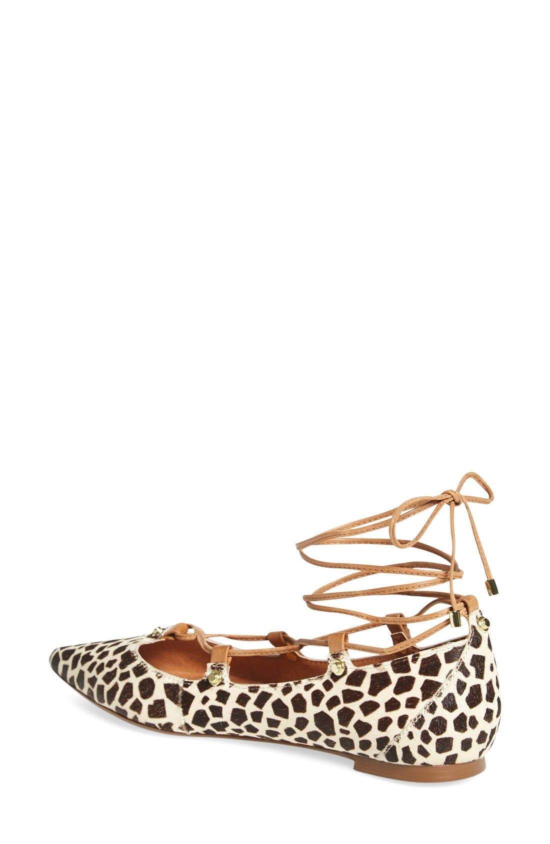 Halogen<sup>®</sup> 'Owen' Genuine Calf Hair Pointy Toe Ghillie Flat, Alternate, color, 