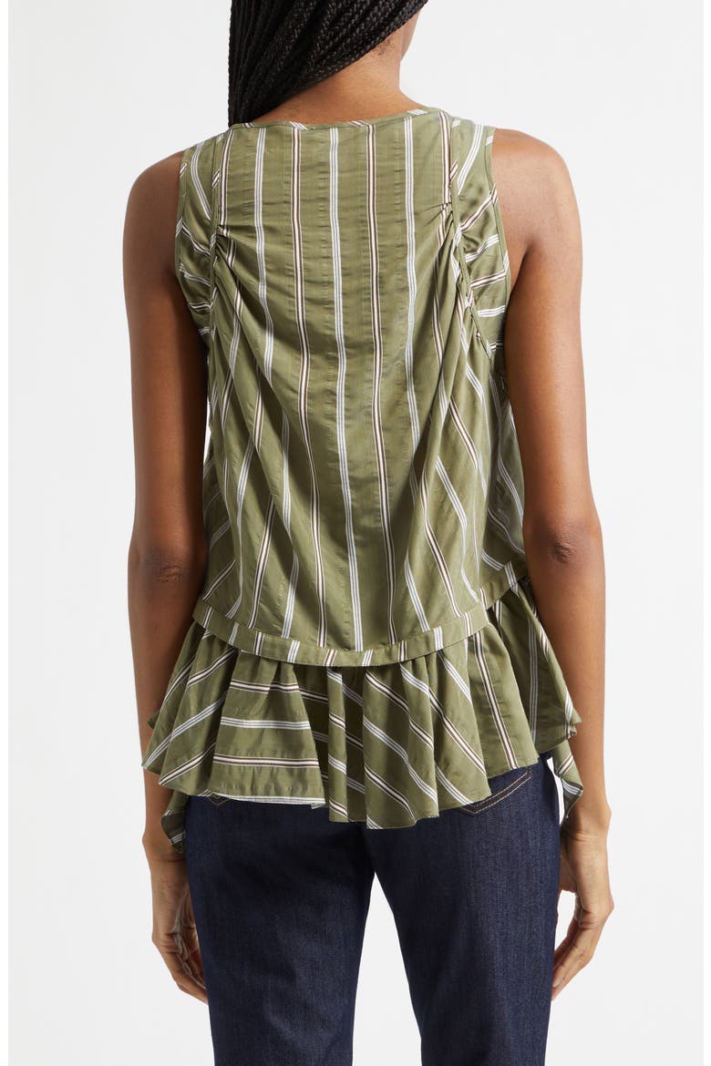 Azura Ruffle Sleeveless Top, Alternate, color, OLIVE NOIR