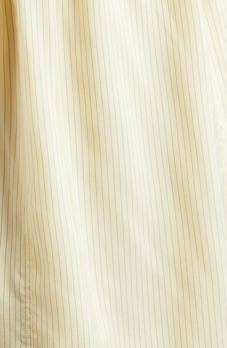 PLAN C Lace Trim Pinstripe Slipdress, Alternate, color, Eggwhite Base / Black Stripes