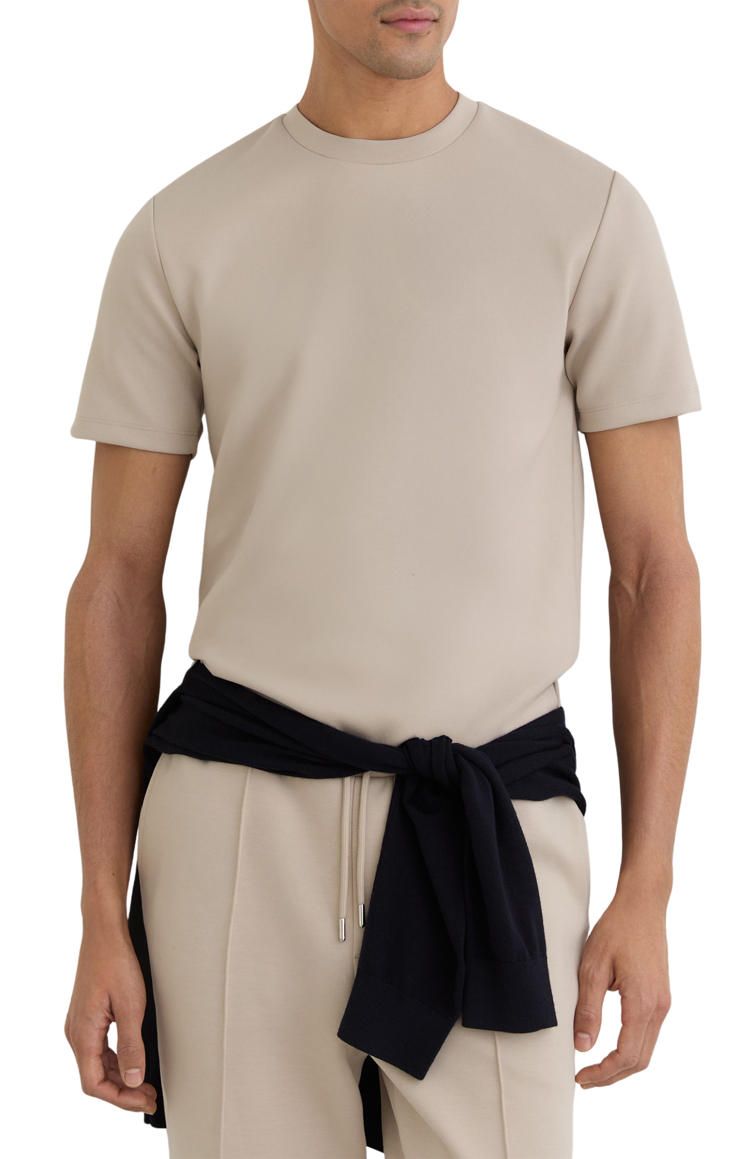 Reiss Bradley Crewneck T-shirt In Gray