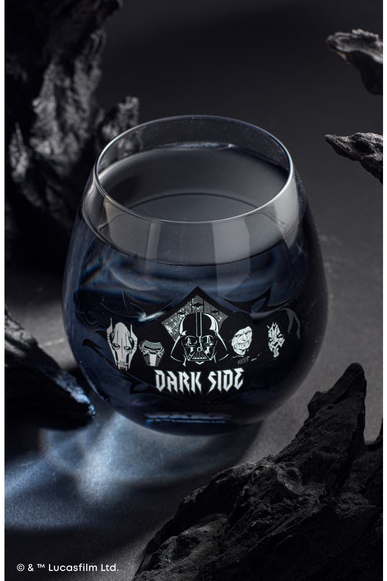 Star Wars Dark Side Set of 4 Stemless Drinking Glasses, Alternate, color, BLACK