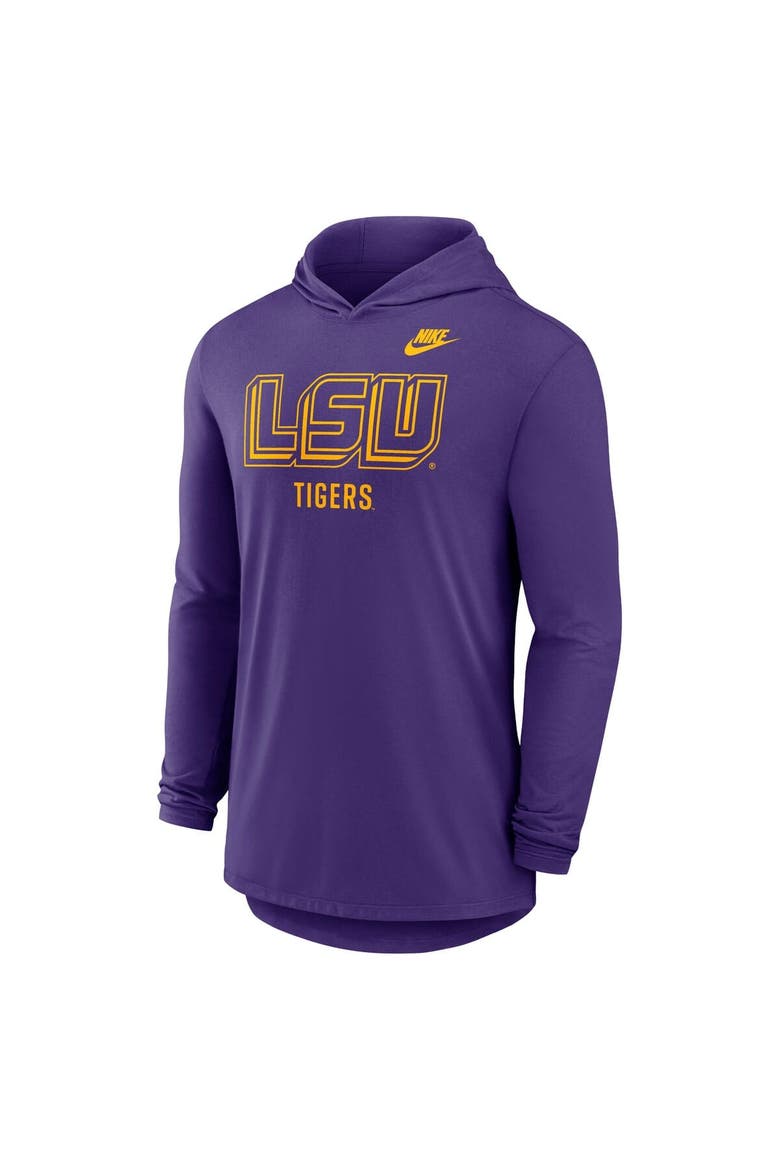 Men's Nike Purple LSU Tigers Legacy Tri-Blend Dri-FIT Long Sleeve Hoodie T-Shirt, Alternate, color, Purple