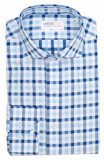 Trim Fit Textured Gingham Dress Shirt