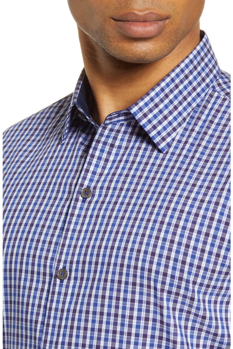 Classic Fit Check Button-Up Shirt, Alternate, color, BLUE