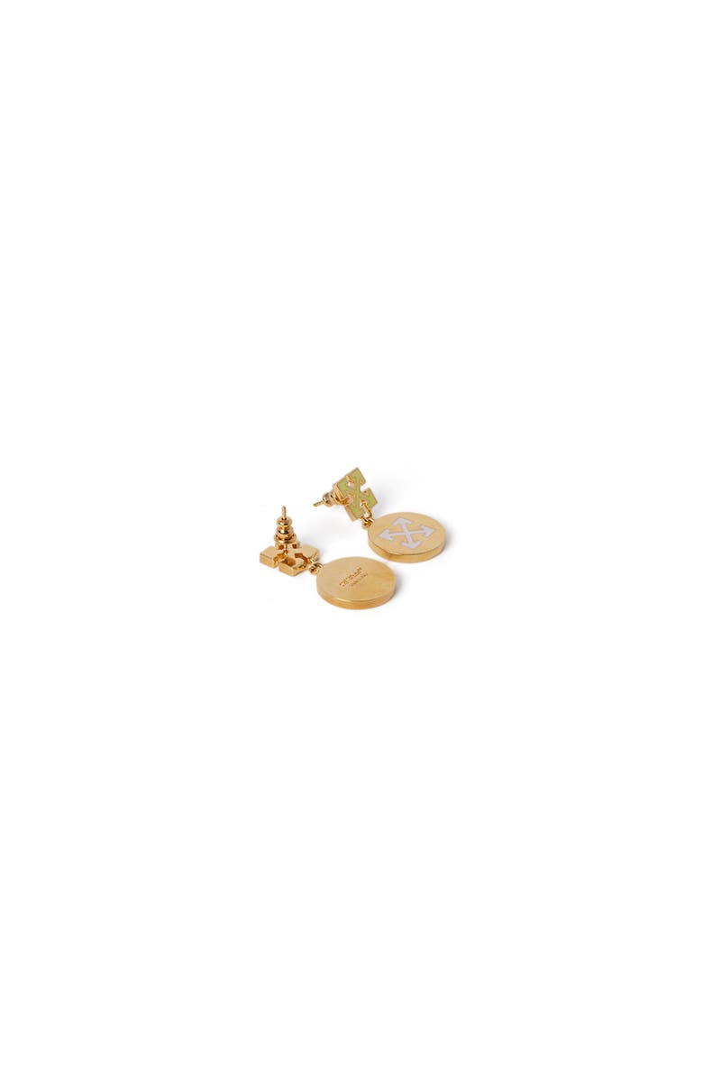 OFF WHITE Women's Gold Arrow Button Earrings, Alternate, color, 