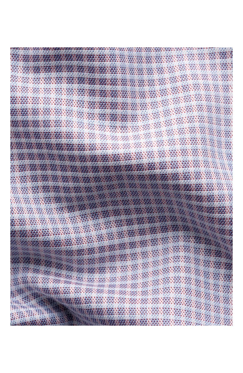 Eton Contemporary Fit Microcheck Crease Resistant Cotton Dobby Dress Shirt, Alternate, color, Medium Red