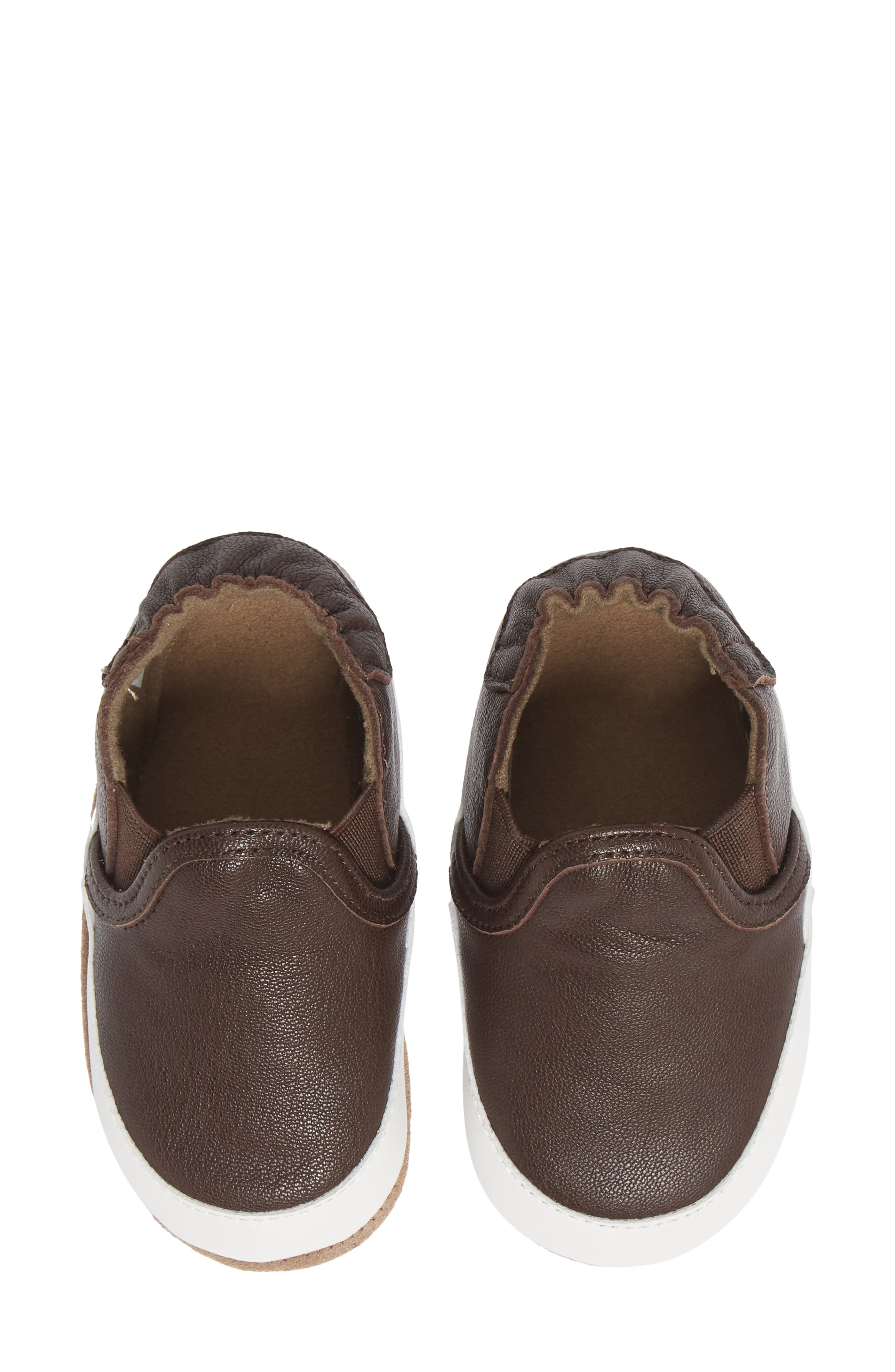 Robeez<sup
®</sup
 Kids
 Liam Crib Shoe, Alternate, color, Brown