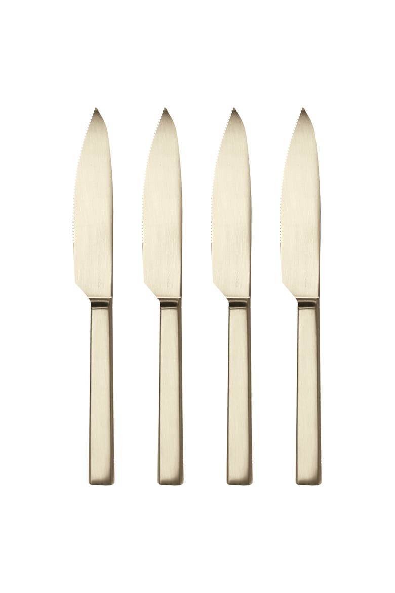 Stile Steak Knives Set - 4 Pieces, Main, color, Ice Champagne