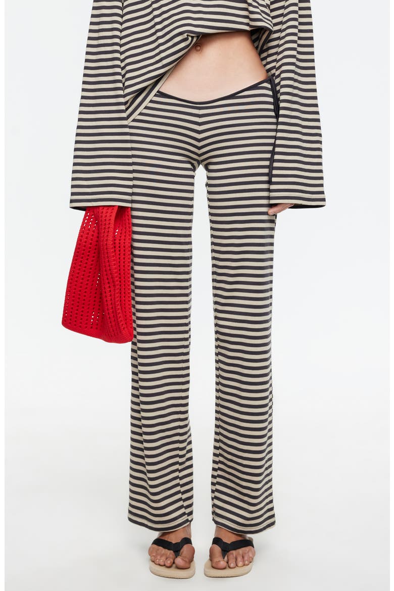 Bloom Side Tie Wide Leg Pants, Main, color, SLATE STRIPE