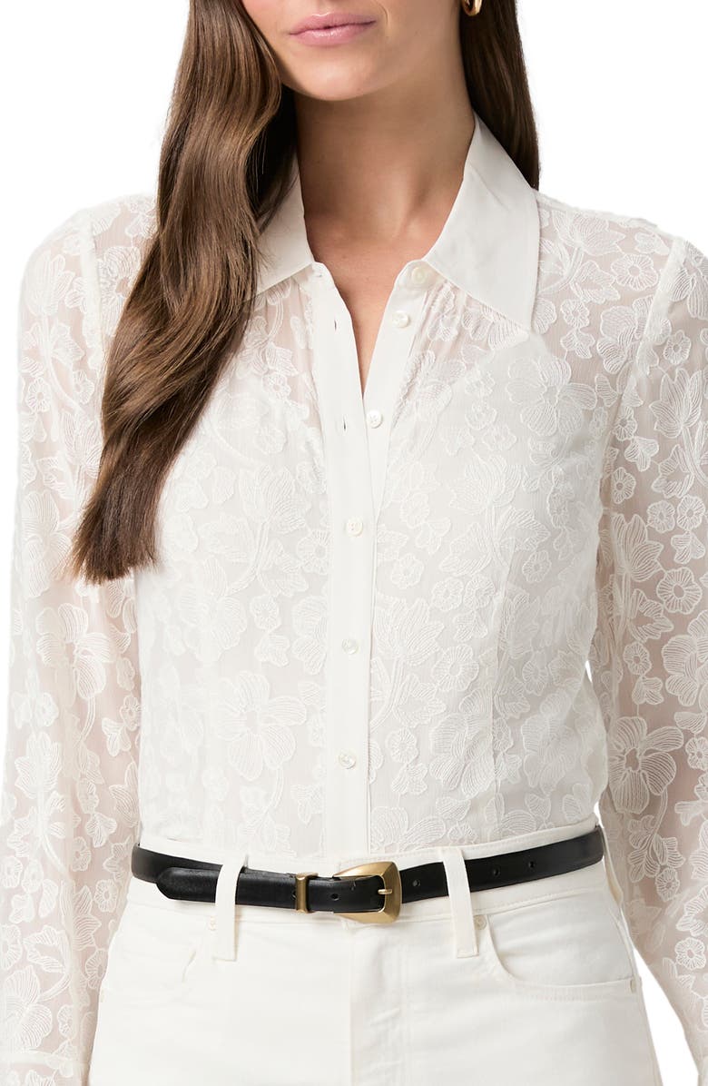 PAIGE Tahoma Silk Button-Up Shirt, Main, color, White