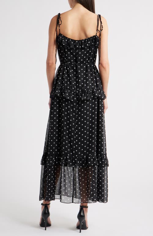 Julia Jordan Polka Dot Tiered Maxi Dress