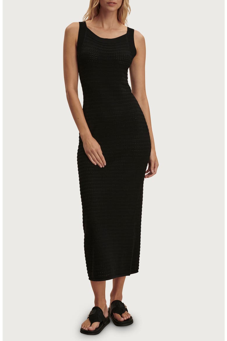 Cusack Cotton Knit Dress, Main, color, BLACK