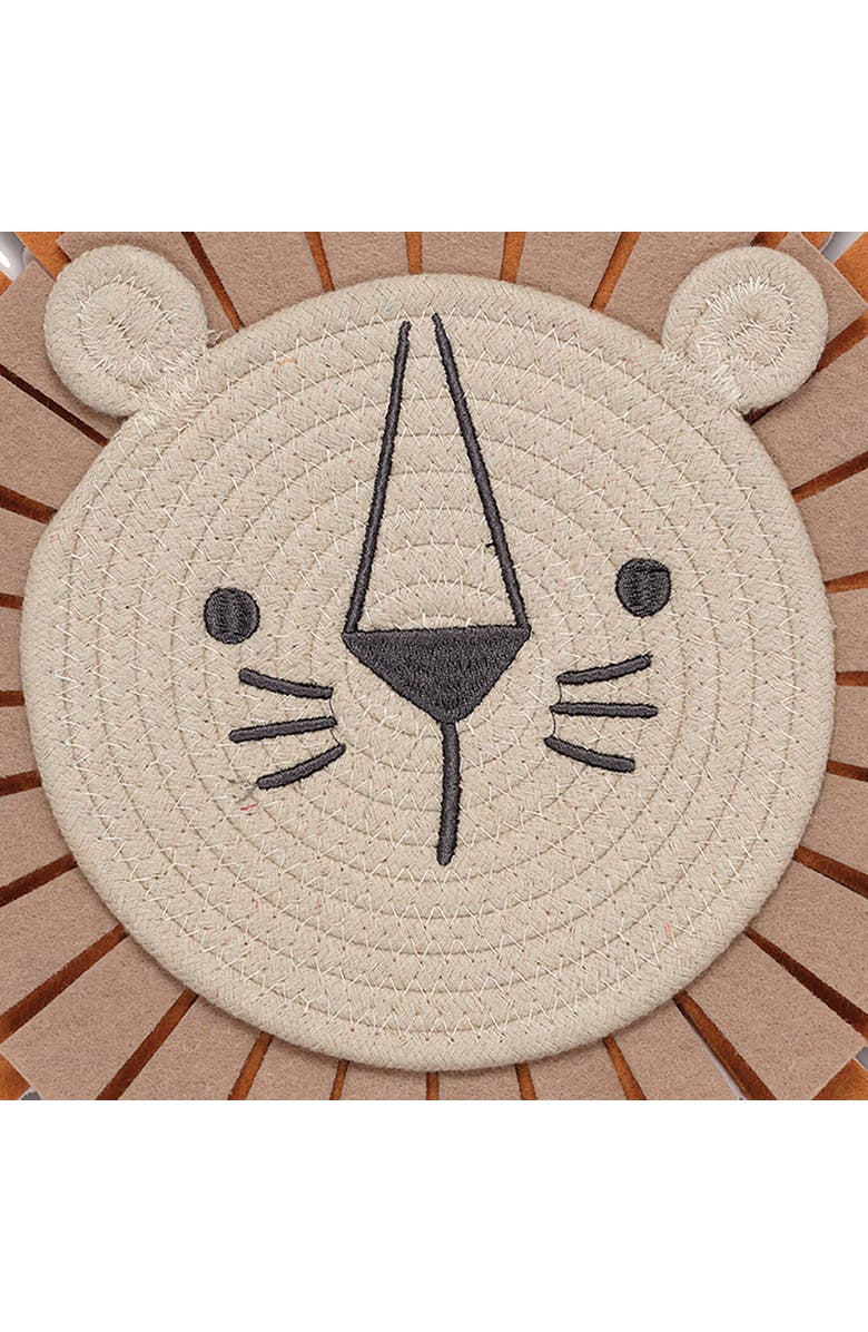 Lambs & Ivy Jungle Adventure 2-Piece Yarn/Felt Lion Wall Decor - 9 & 12.5 Inch, Alternate, color, Brown