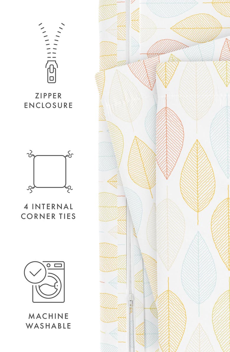 HOMESPUN IENJOY HOME Premium Ultra Soft Fall Foliage Pattern 3-Piece Duvet Cover Set, Alternate, color, Yellow