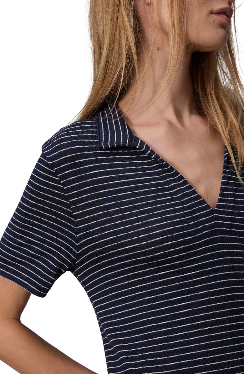 rag & bone The Knit Stripe Maxi Polo Dress, Alternate, color,