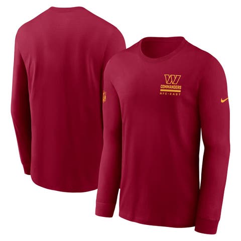 Men's Nike Burgundy Washington Commanders Sideline Performance Long Sleeve T-Shirt