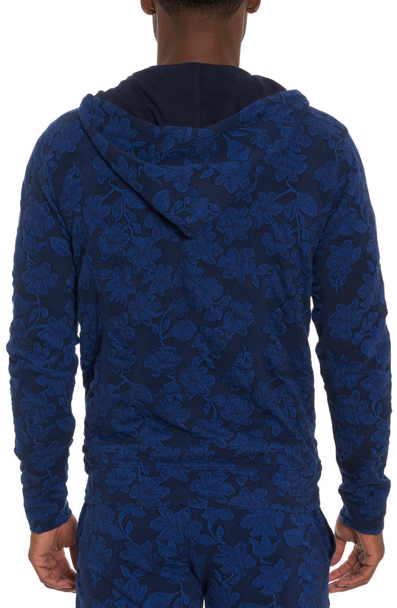 Robert Graham Nielsen Floral Jacquard Zip Hoodie, Alternate, color, 