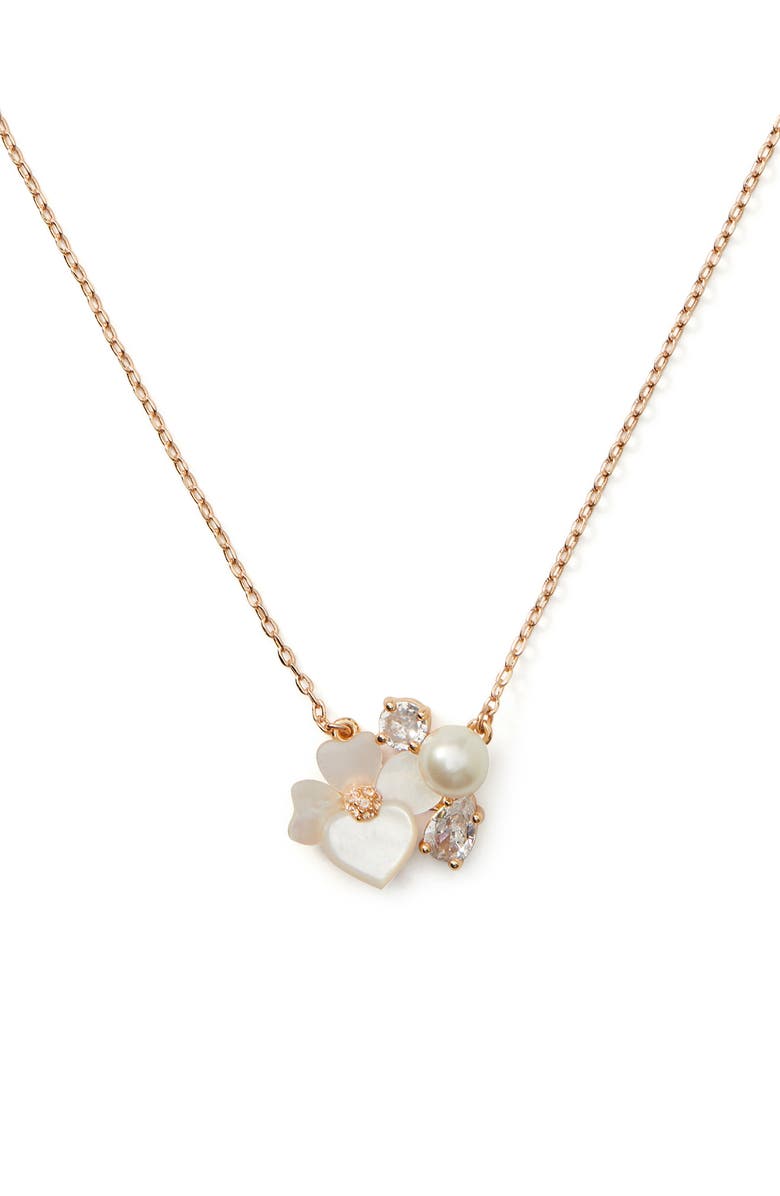 Kate Spade New York precious pansy cluster pendant necklace, Alternate, color, 