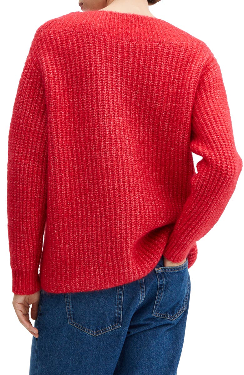 MANGO Chunky V-Neck Sweater, Alternate, color, 