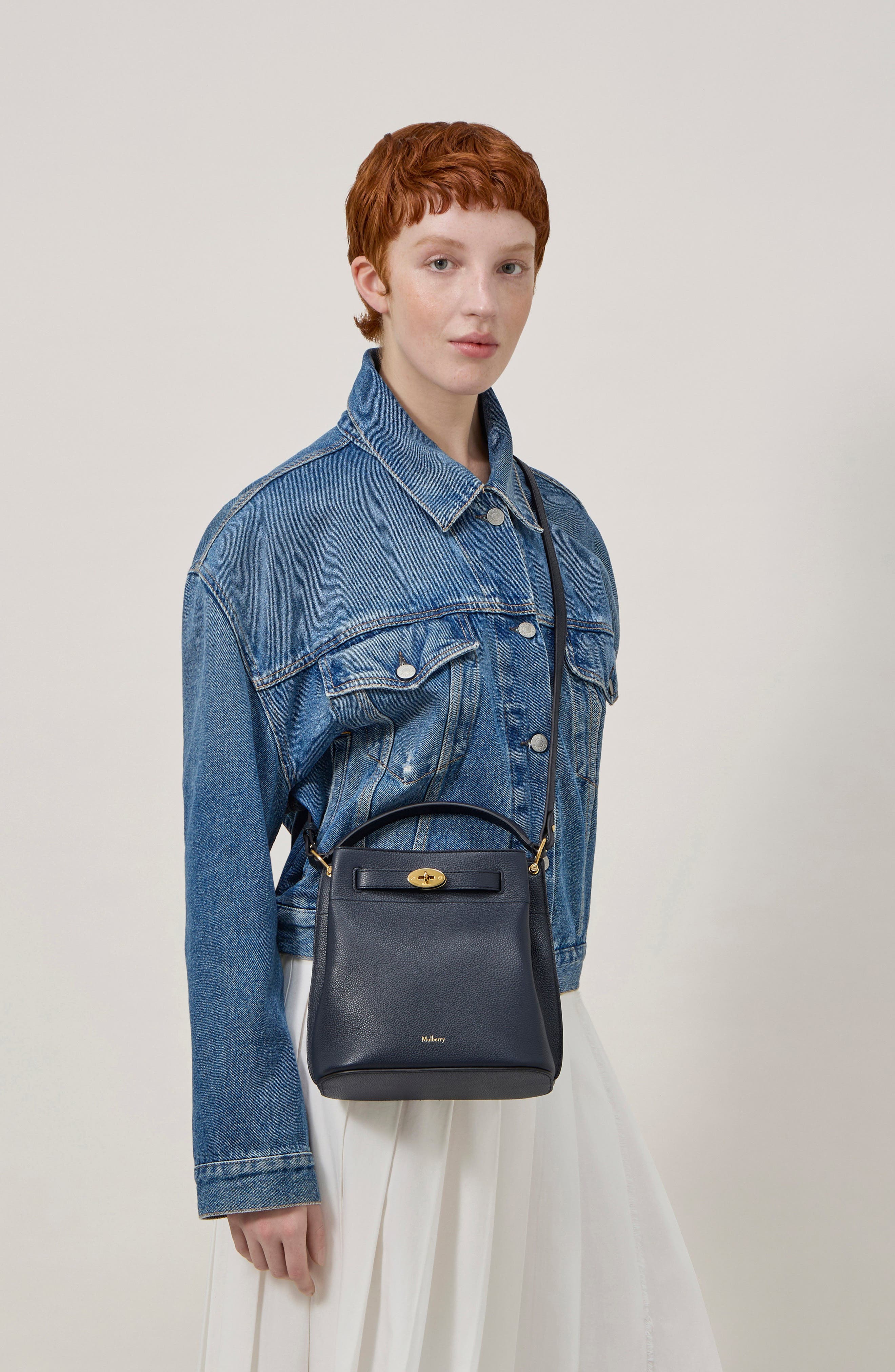 Islington Leather Bucket Bag, Alternate, color, NIGHT SKY
