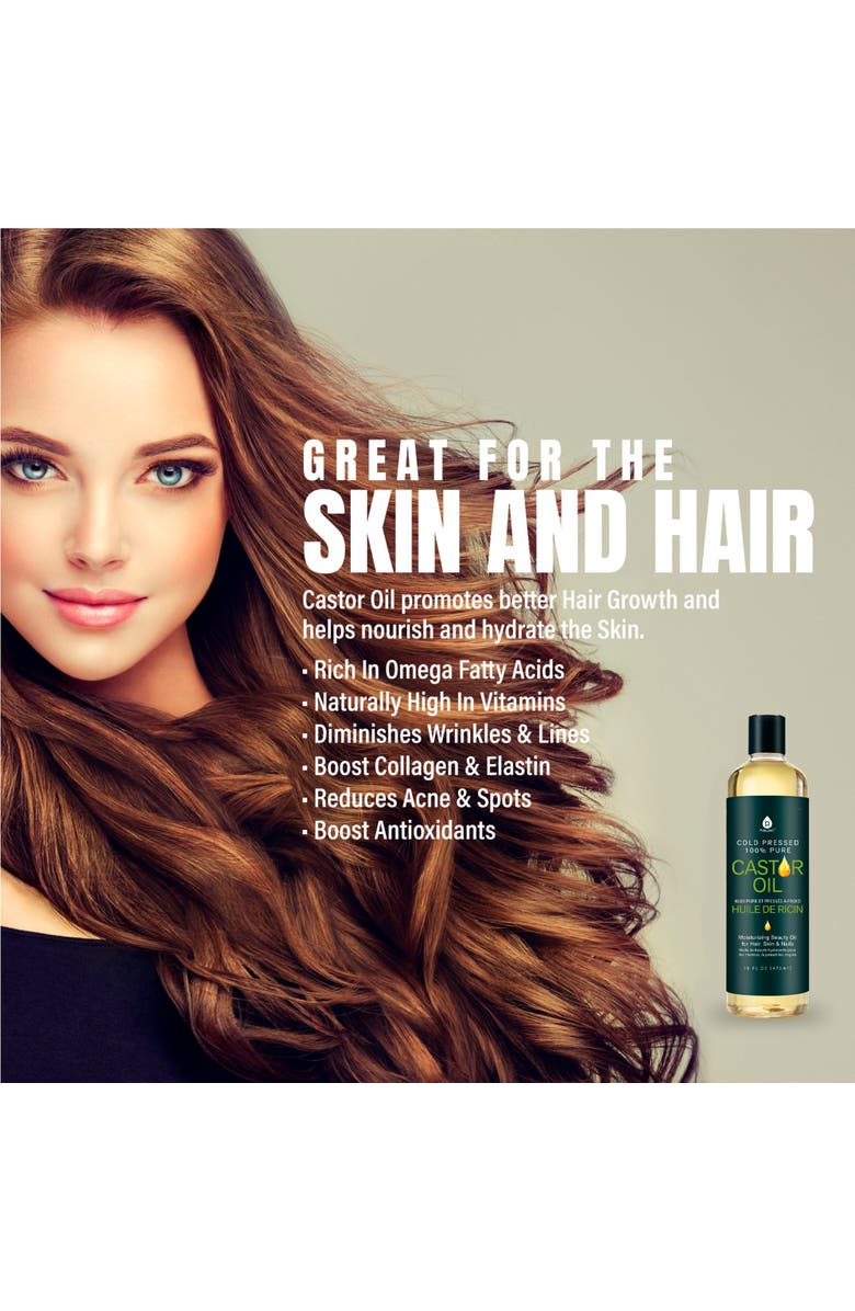 PURSONIC Cold Pressed 100% Castor Oil 16 oz, Alternate, color, Multicolor