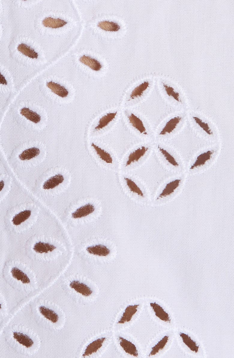 Valentino Garavani Eyelet Embroidered Button-Up Shirt, Alternate, color, White/ Black