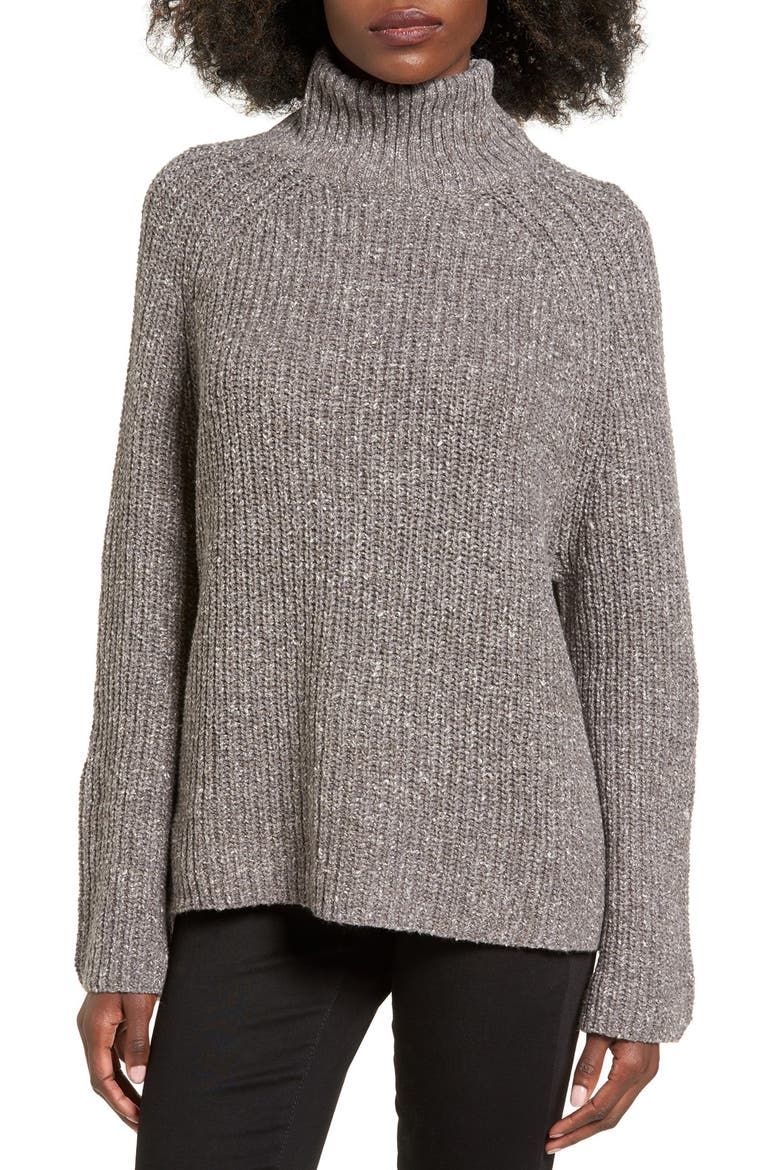 Mock Neck Sweater, Main, color, GREY MEDIUM CHARCOAL HEATHER