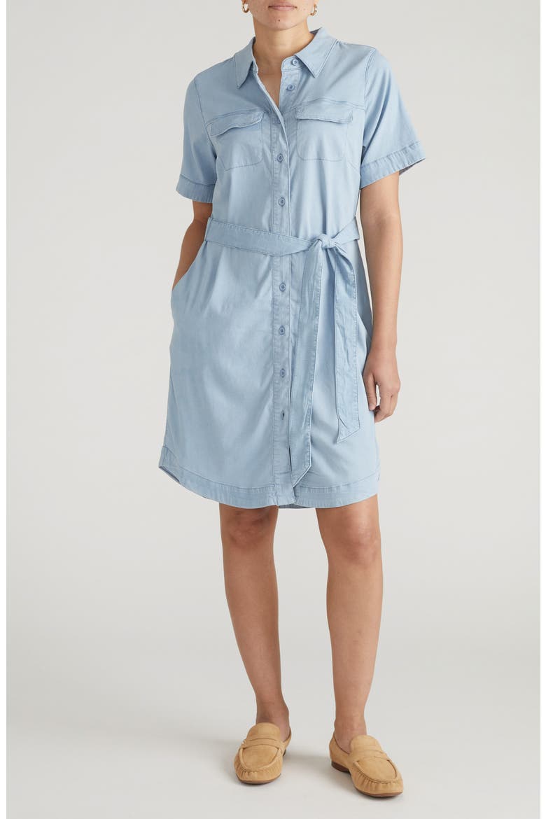 Perfect Tencel Chambray Shirtdress, Main, color, PACIFIC BLUE