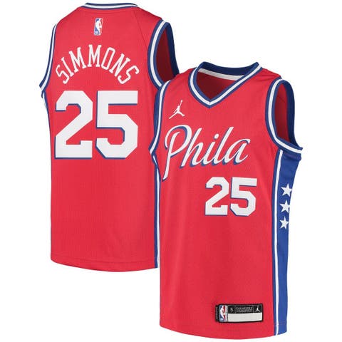 Youth Jordan Brand Ben Simmons Red Philadelphia 76ers 2020/21 Swingman Player Jersey - Statement Edition