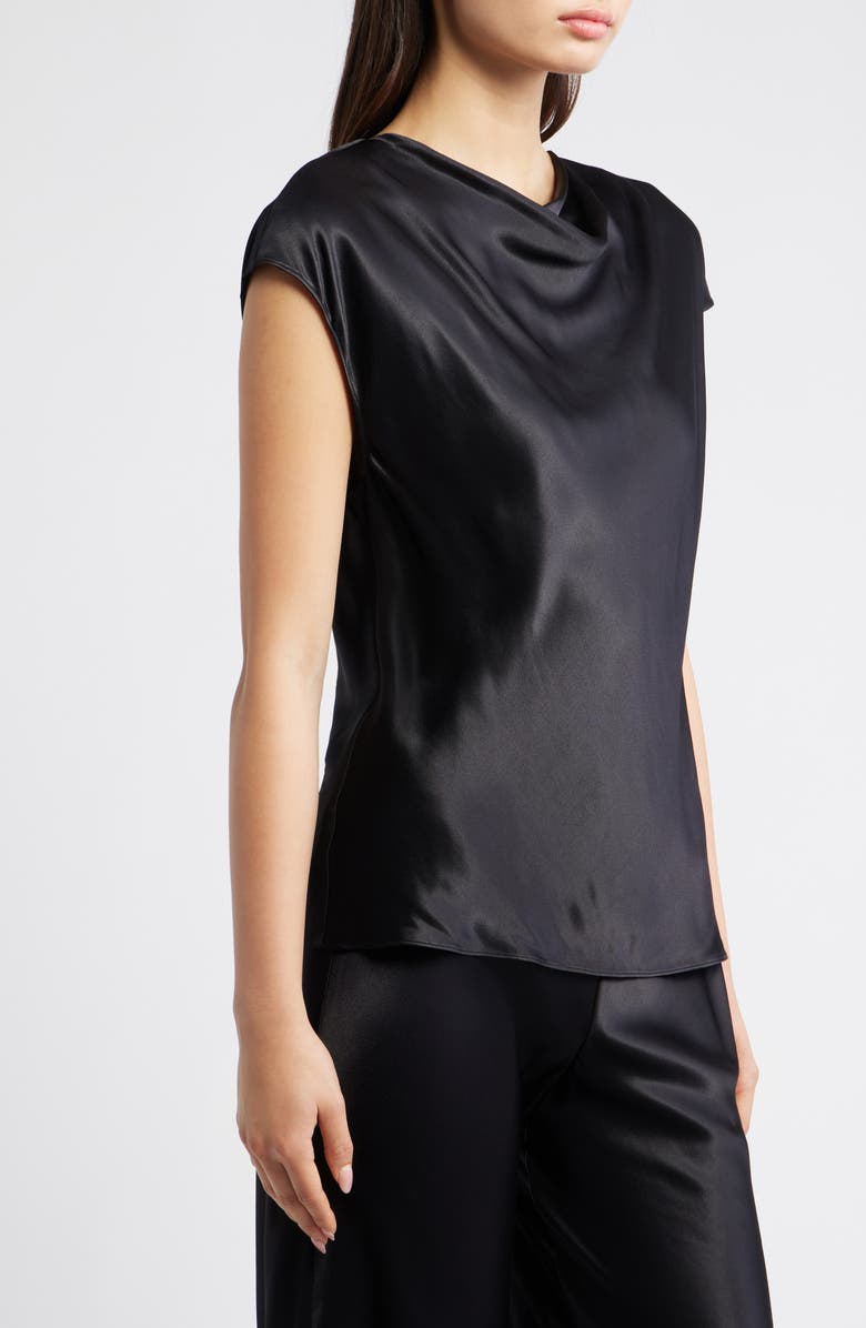 Rails Loretta Bias Cut Satin Top, Alternate, color, Black