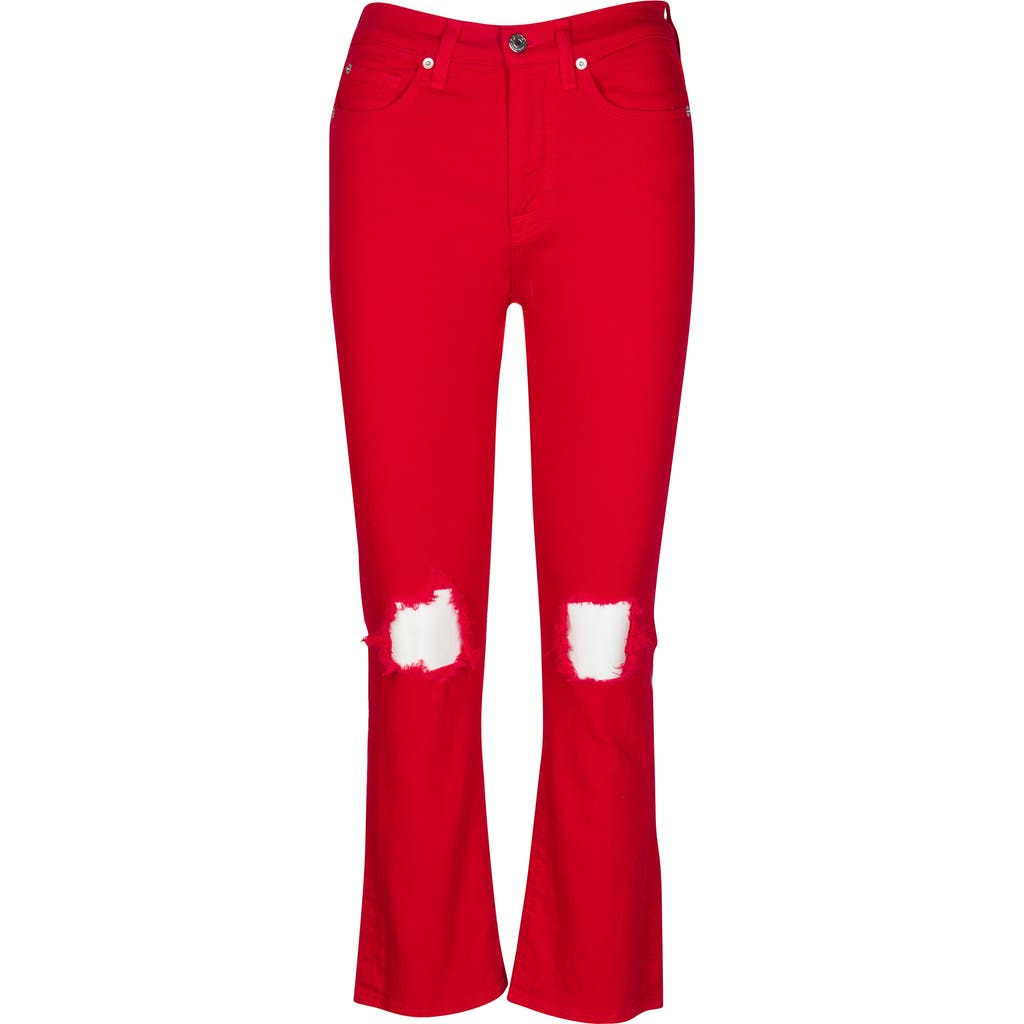 7 For All Mankind Distressed High-rise Slim-kick Flared Jeans