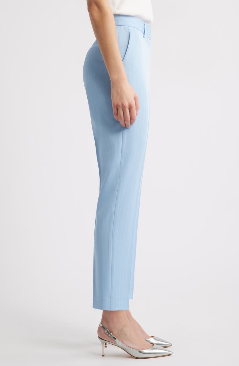 Tahari ASL Classic Pinstripe Straight Leg Pants, Alternate, color, Ice Blue
