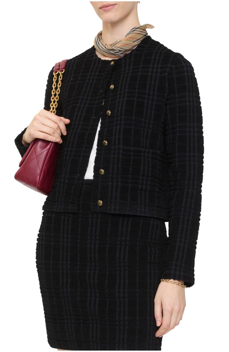 Burberry Wool Blend Jacket, Main, color, Black