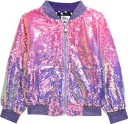 Lola + The Boys Lavender Haze Sequin Bomber