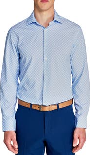 W.R.K Slim Fit Checker Print Performance Dress Shirt