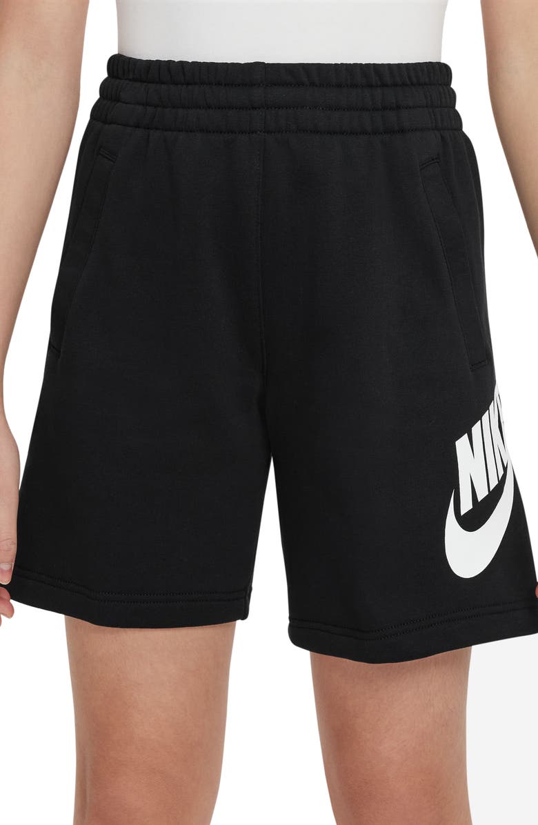 Nike Kids' Sportswear Club Fleece French Terry Shorts, Main, color, Black/ White