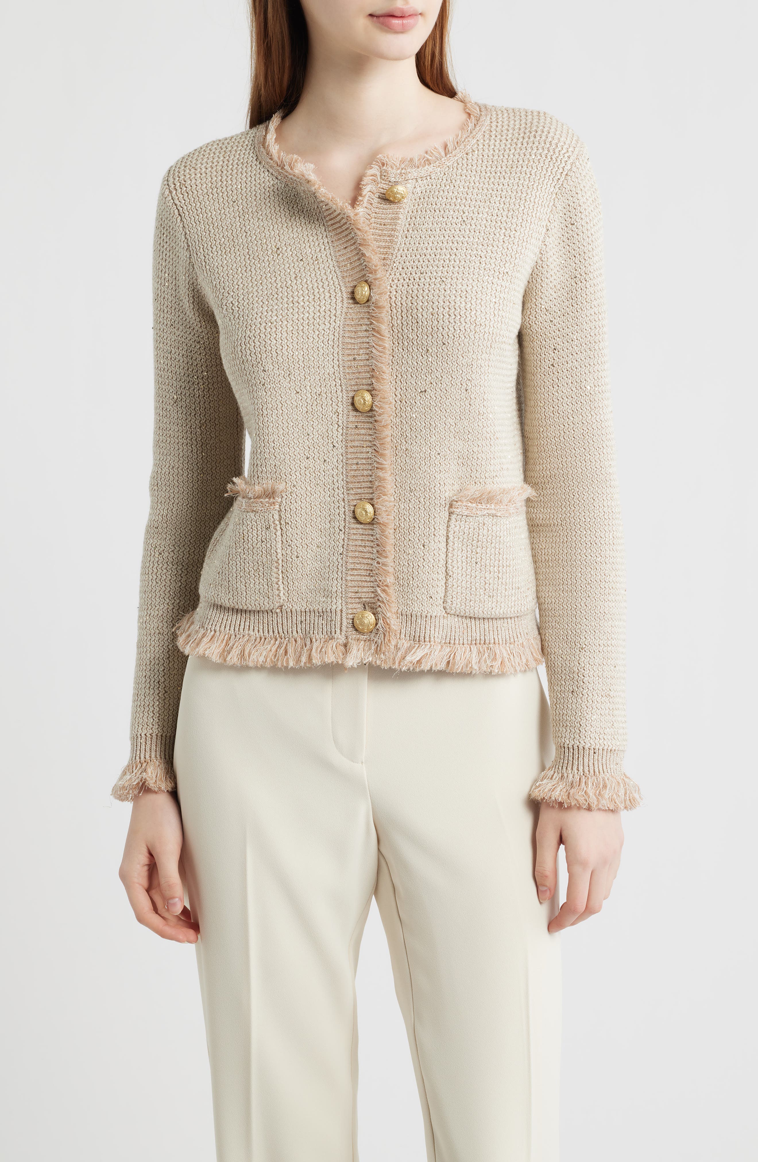 Kailey Sequin Fringe Cardigan