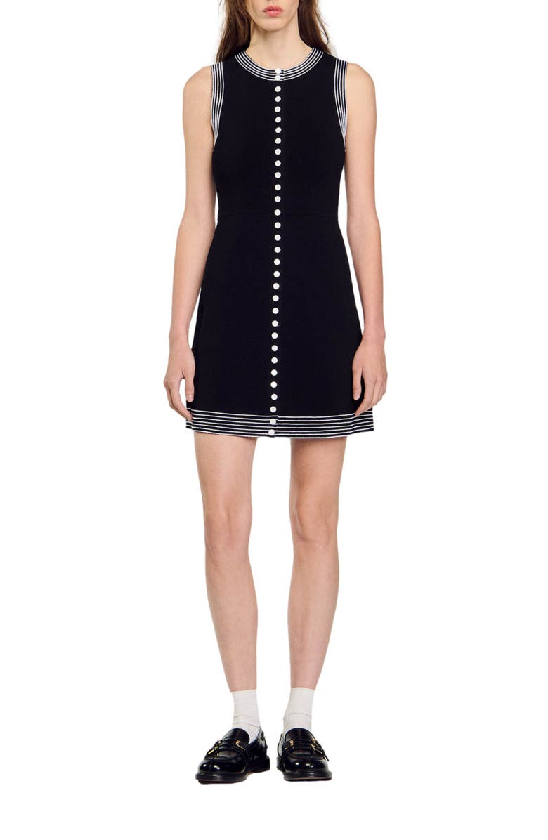 SANDRO Short button-up dress, Main, color, 