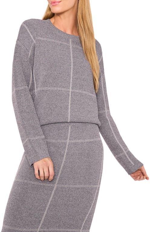 Halogenr Halogen(r) Grid Check Crewneck Sweater In Gray
