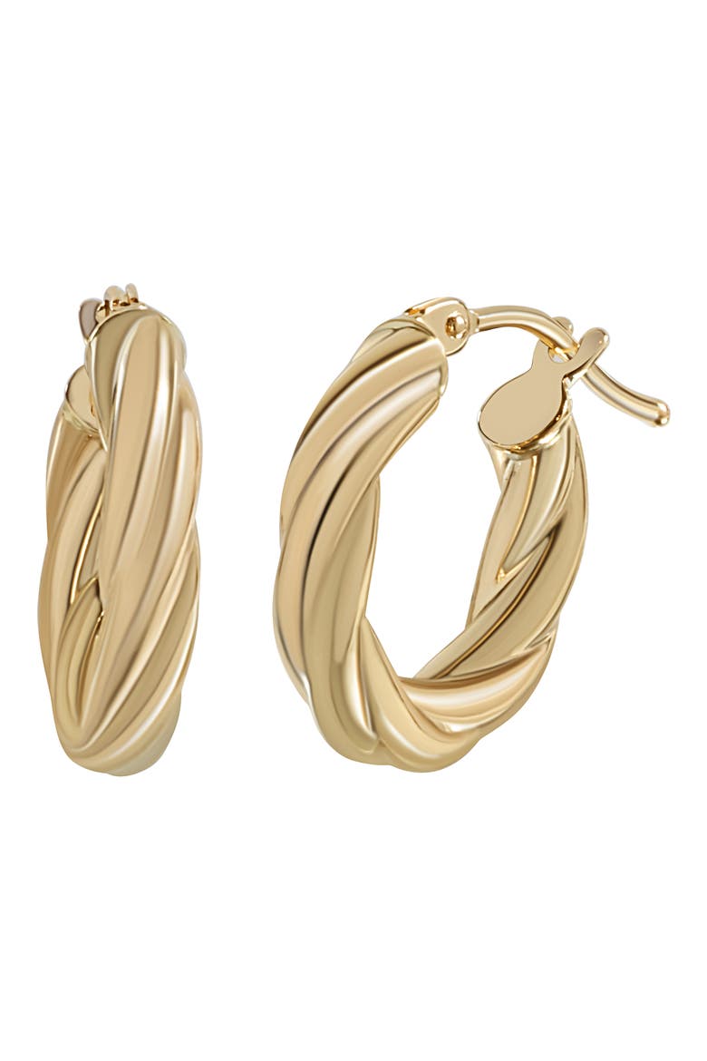 14K Gold Twisted Hoop Earrings (Nordstrom Exclusive), Main, color, 14K YELLOW GOLD