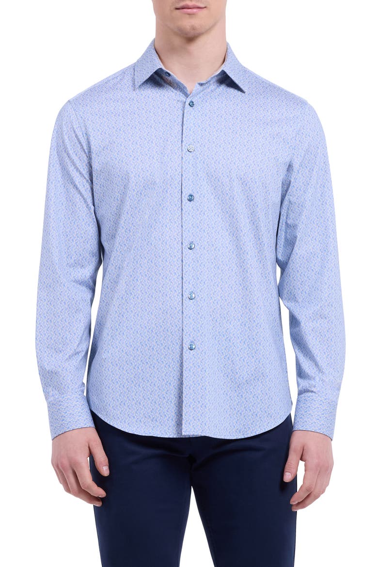 Jimmy OoohCotton® Button-Up Shirt, Main, color, AIR BLUE